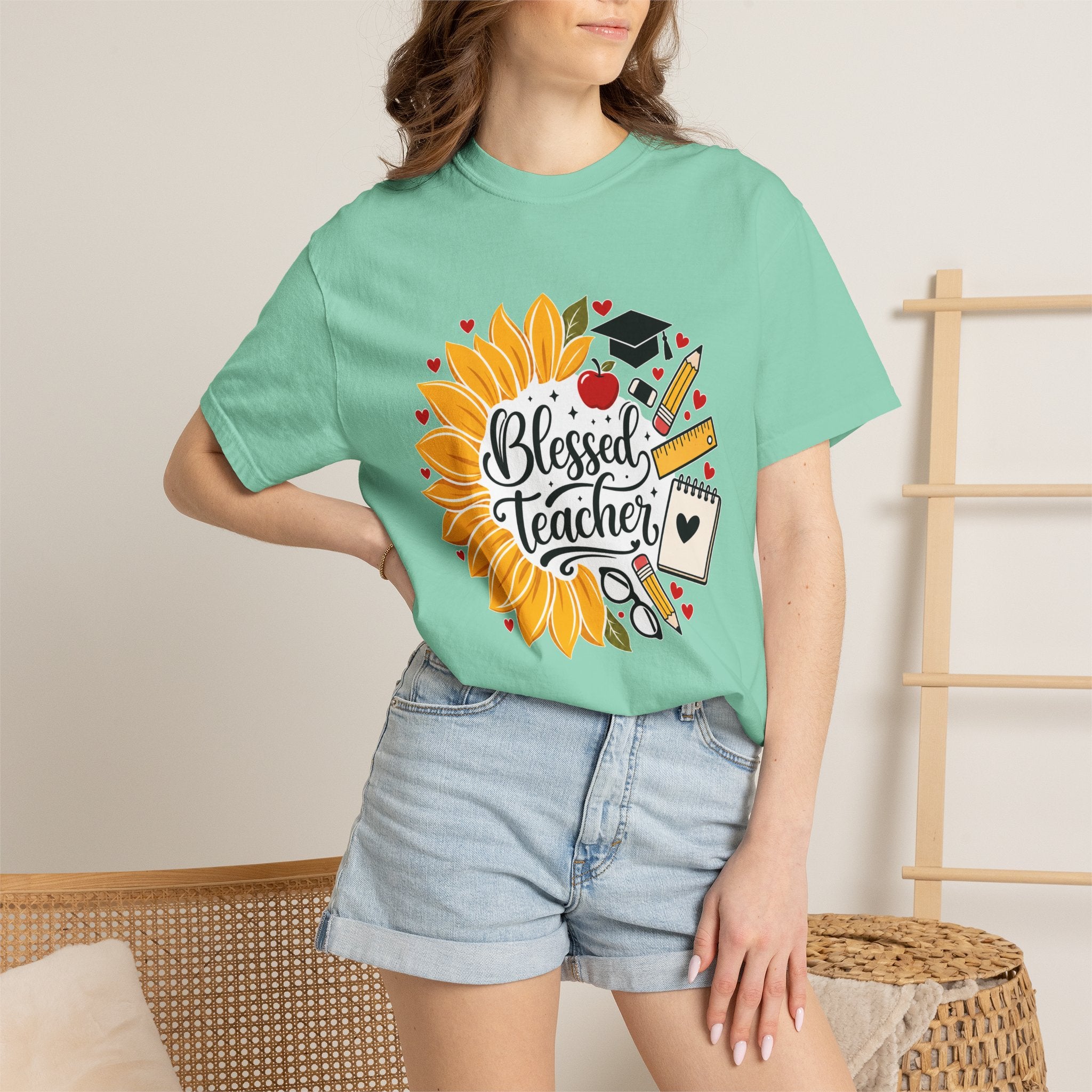 Blessed Teacher Heavyweight Tee 🌻📚✏️