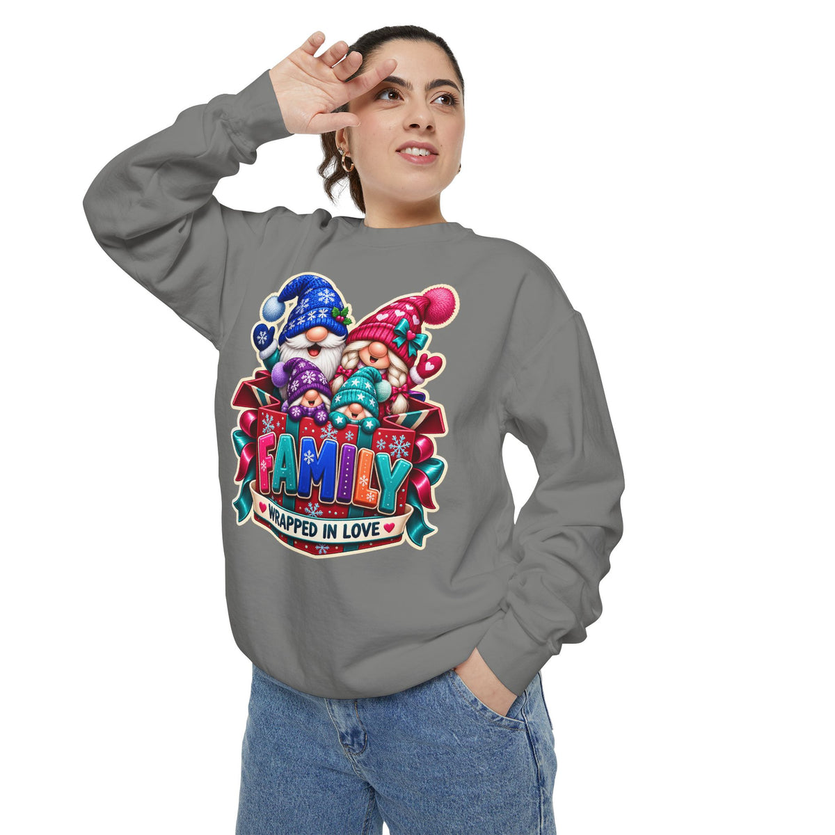 Family Wrapped in Gnome Love Christmas Sweatshirt