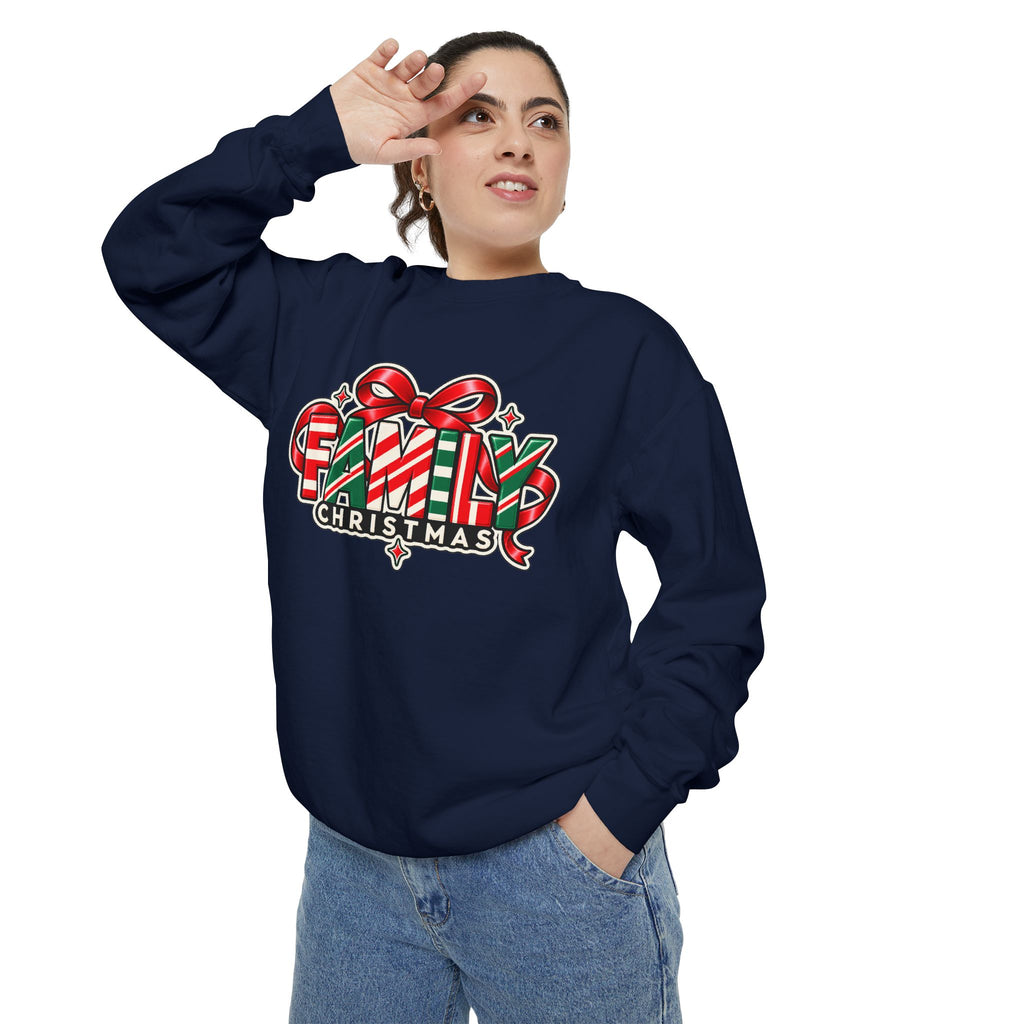 Family Christmas Candy Cane Holiday Sweatshirt