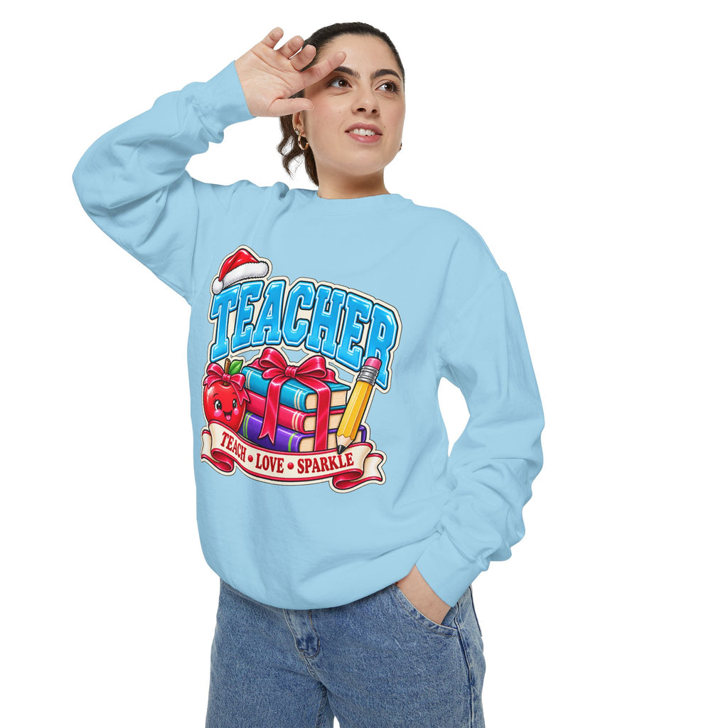 Teach • Love • Sparkle Christmas Teacher Sweatshirt