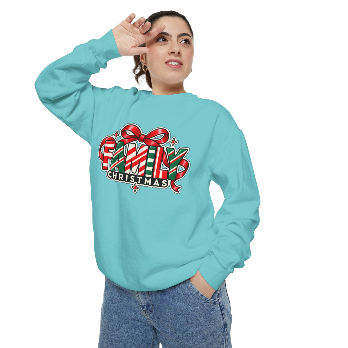 Family Christmas Candy Cane Holiday Sweatshirt