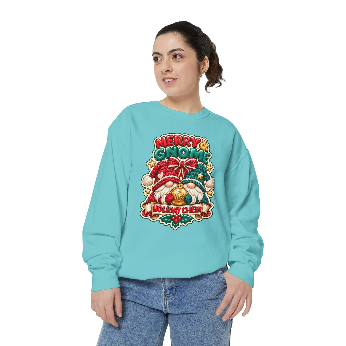 Merry and Gnome Holiday Cheer Sweatshirt — Cute Christmas Design