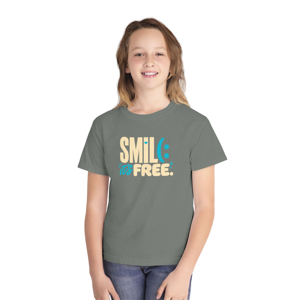 SMILE IT’S FREE! Youth Garment-Dyed Tee