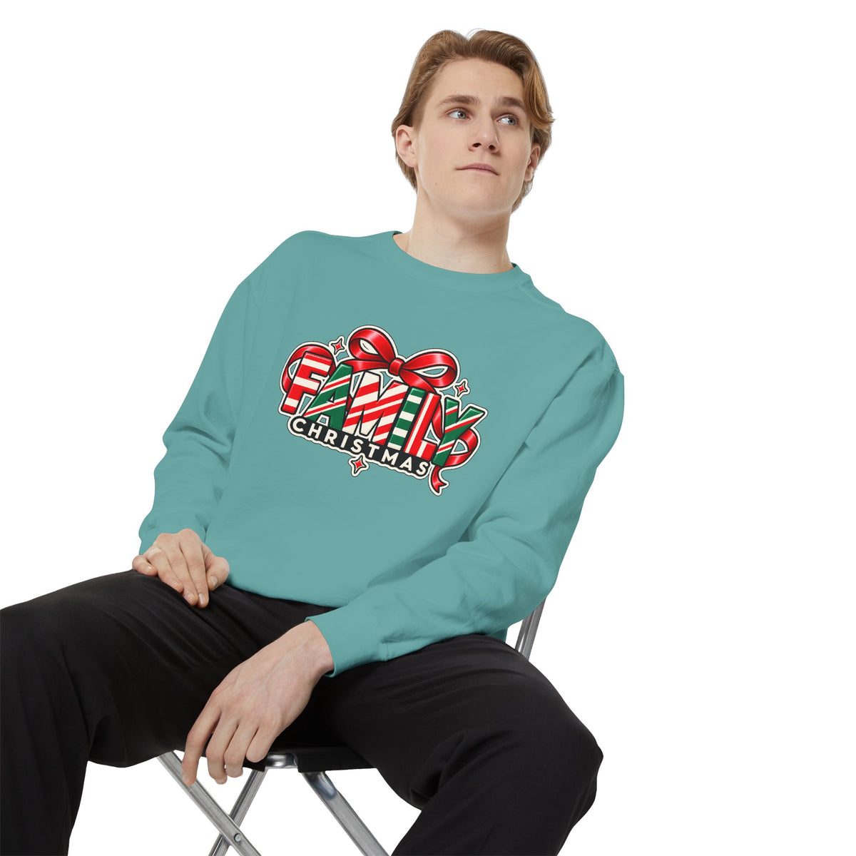 Family Christmas Candy Cane Holiday Sweatshirt