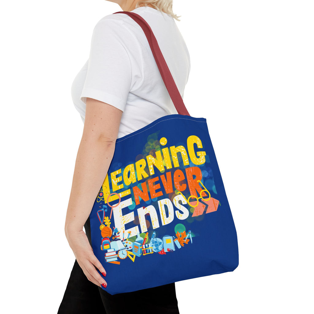 Learning Never Ends - Great Things Await Tote Bag (AOP)
