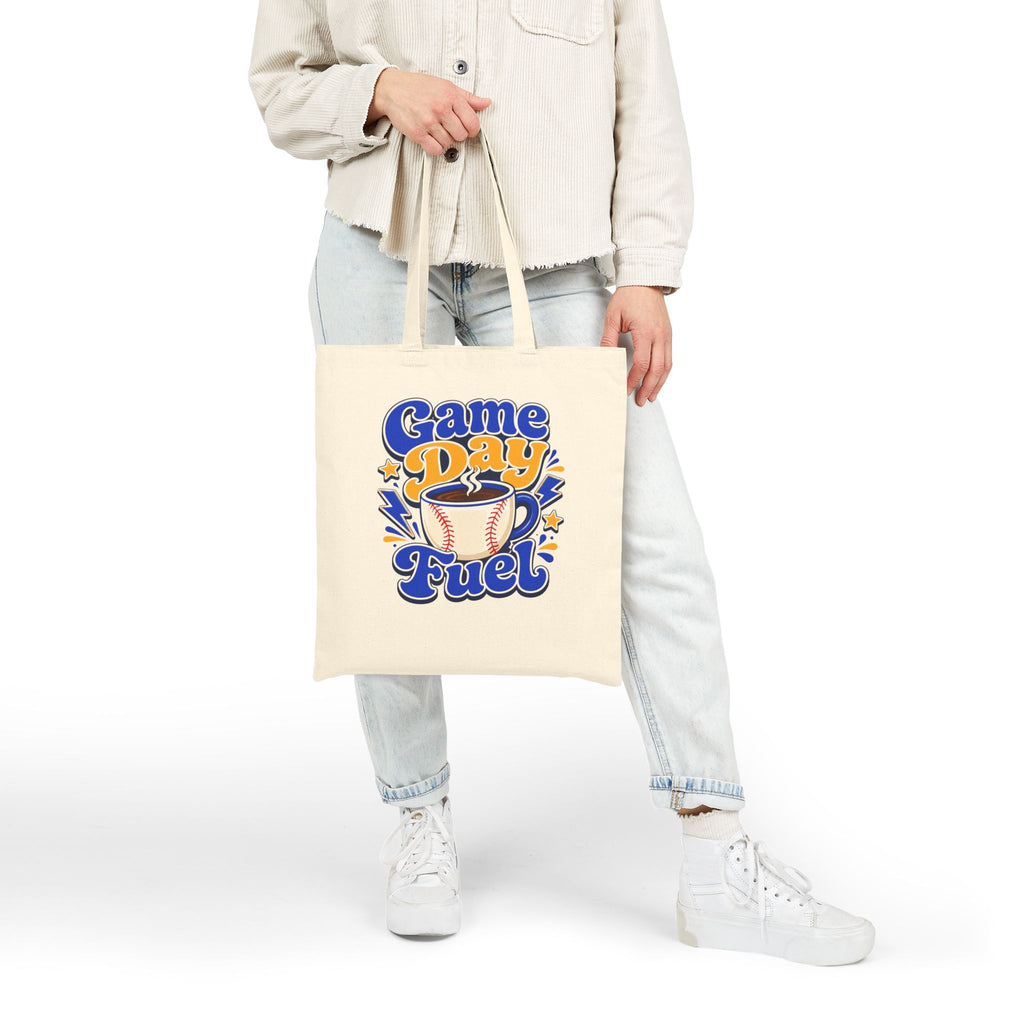 Game Day Fuel Coffee and Baseball Fan - Canvas Tote Bag