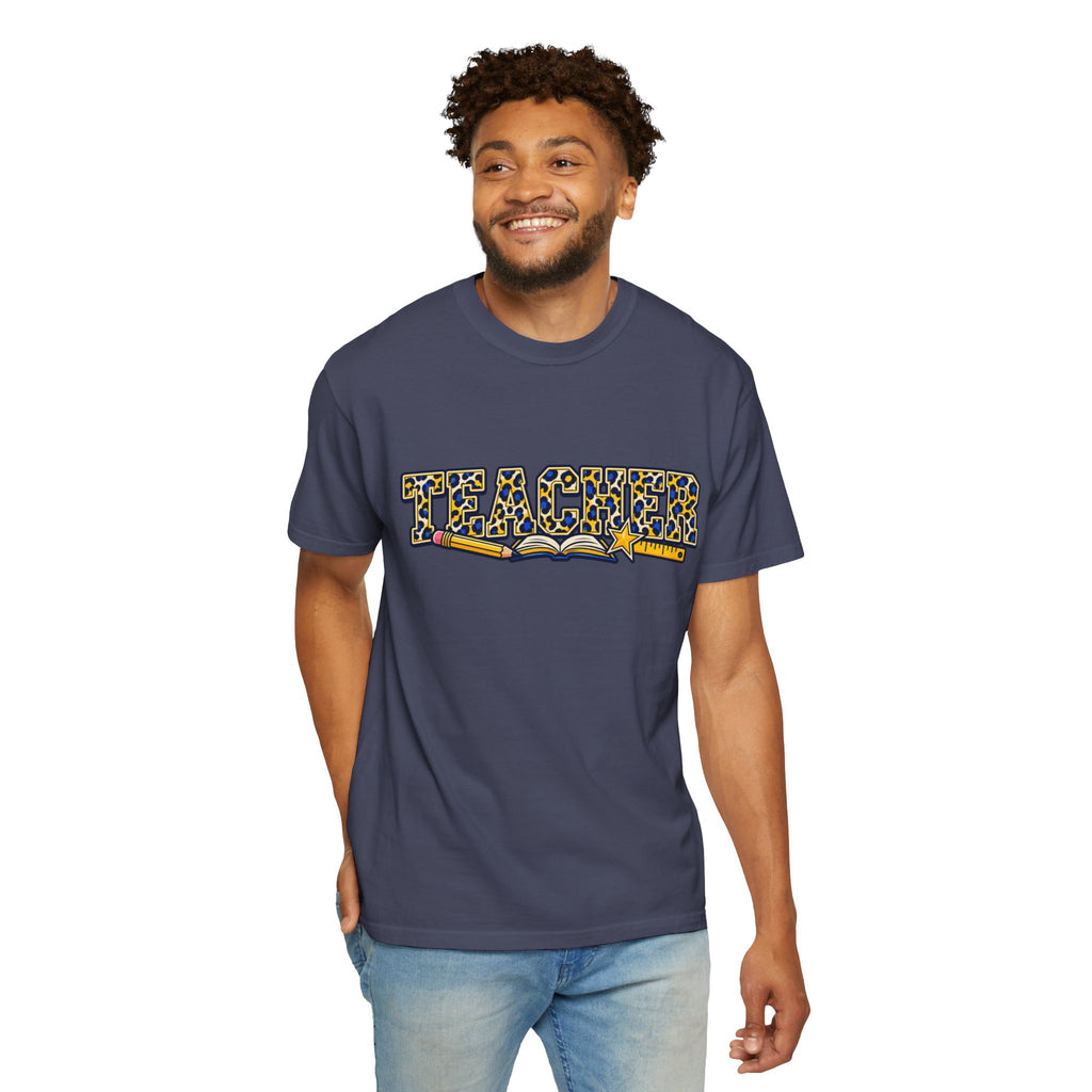 Leopard Print Teacher Comfort Colors® Heavyweight Tee 🍎✏️