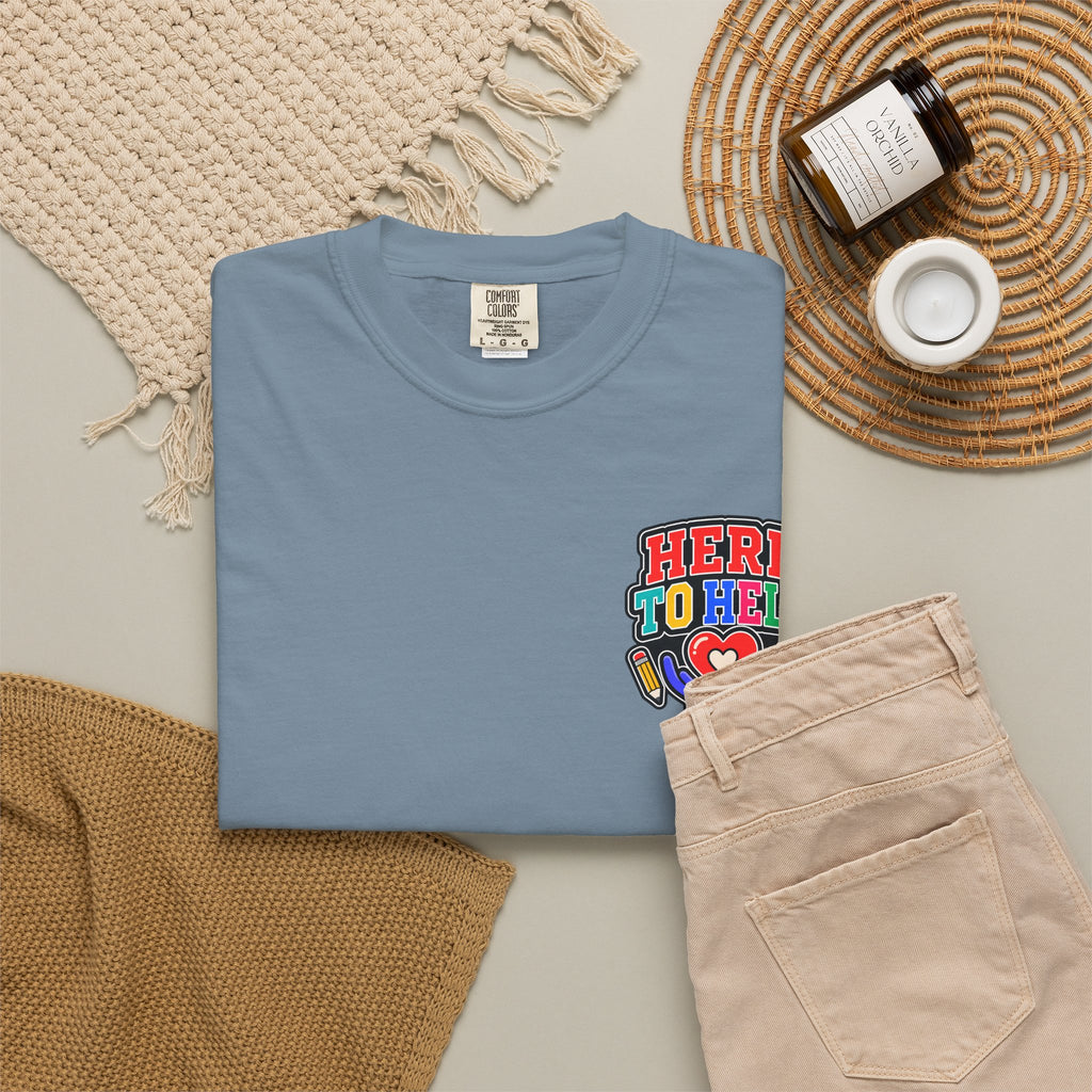 Here to Help School Support Staff Comfort Colors® Tee 🍎✏️