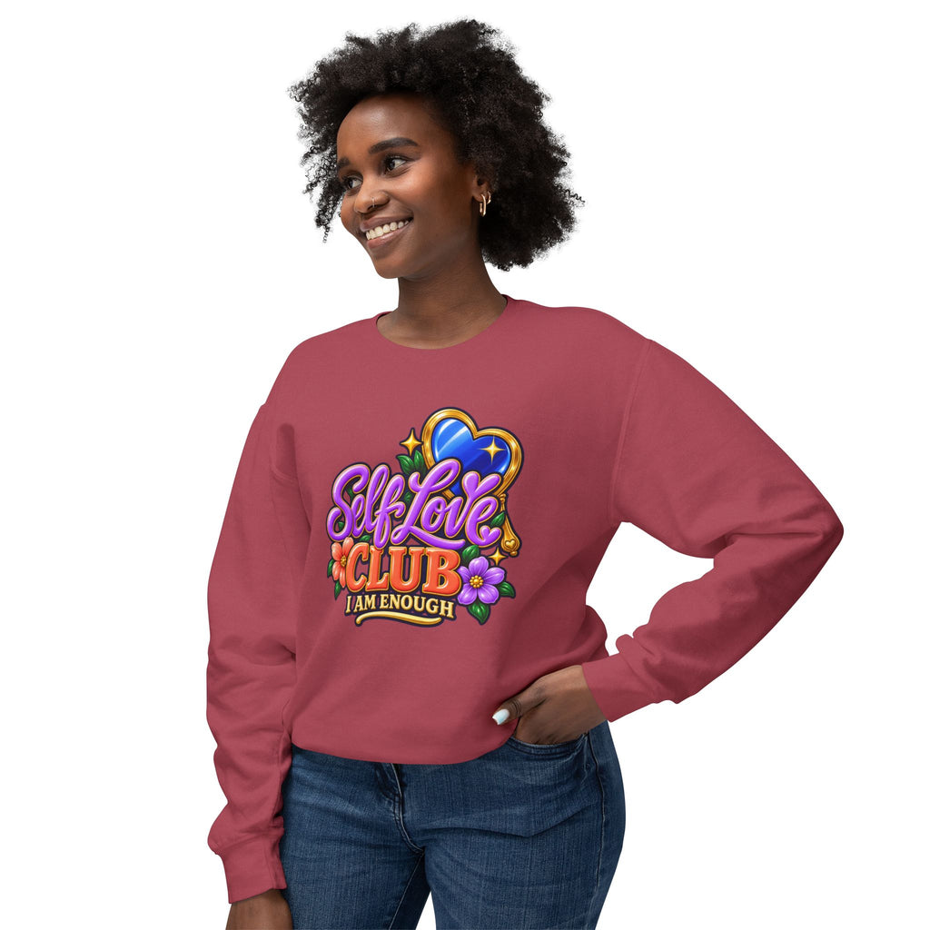 Self Love Club Sweatshirt — "I Am Enough" Graphic Crewneck 💙✨