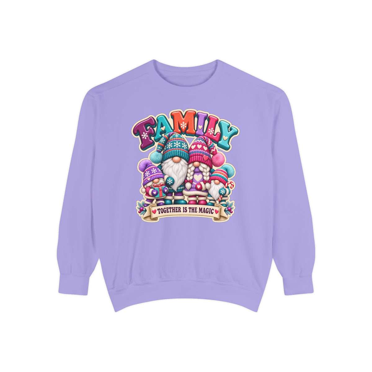 Family Gnomes "Together Is The Magic" Cozy Christmas Sweatshirt