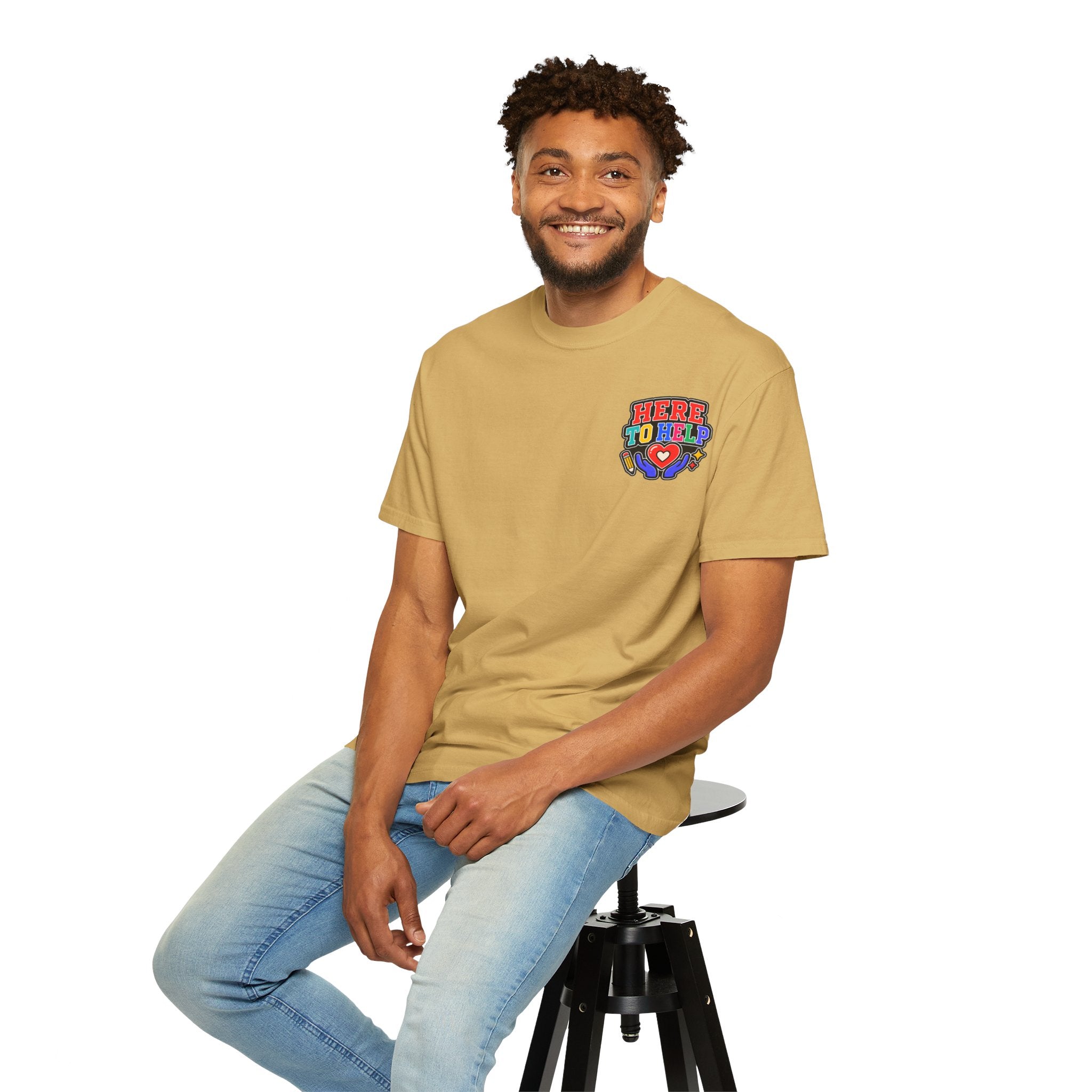 Here to Help School Support Staff Comfort Colors® Tee 🍎✏️