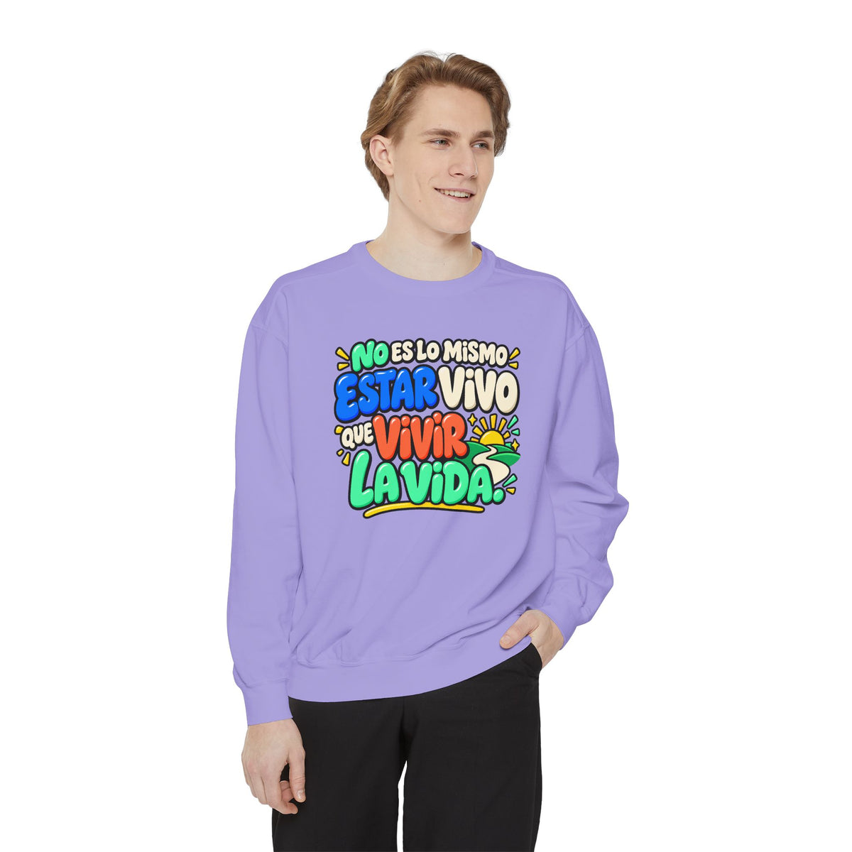 No Es Lo Mismo Estar Vivo Que Vivir la Vida Sweatshirt | Spanish Inspirational Crewneck 🌅✨