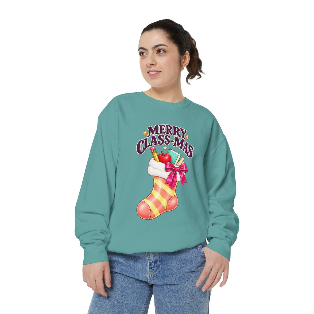 Merry Class-mas Sweatshirt – Cute Christmas Stocking Teacher Holiday Sweater