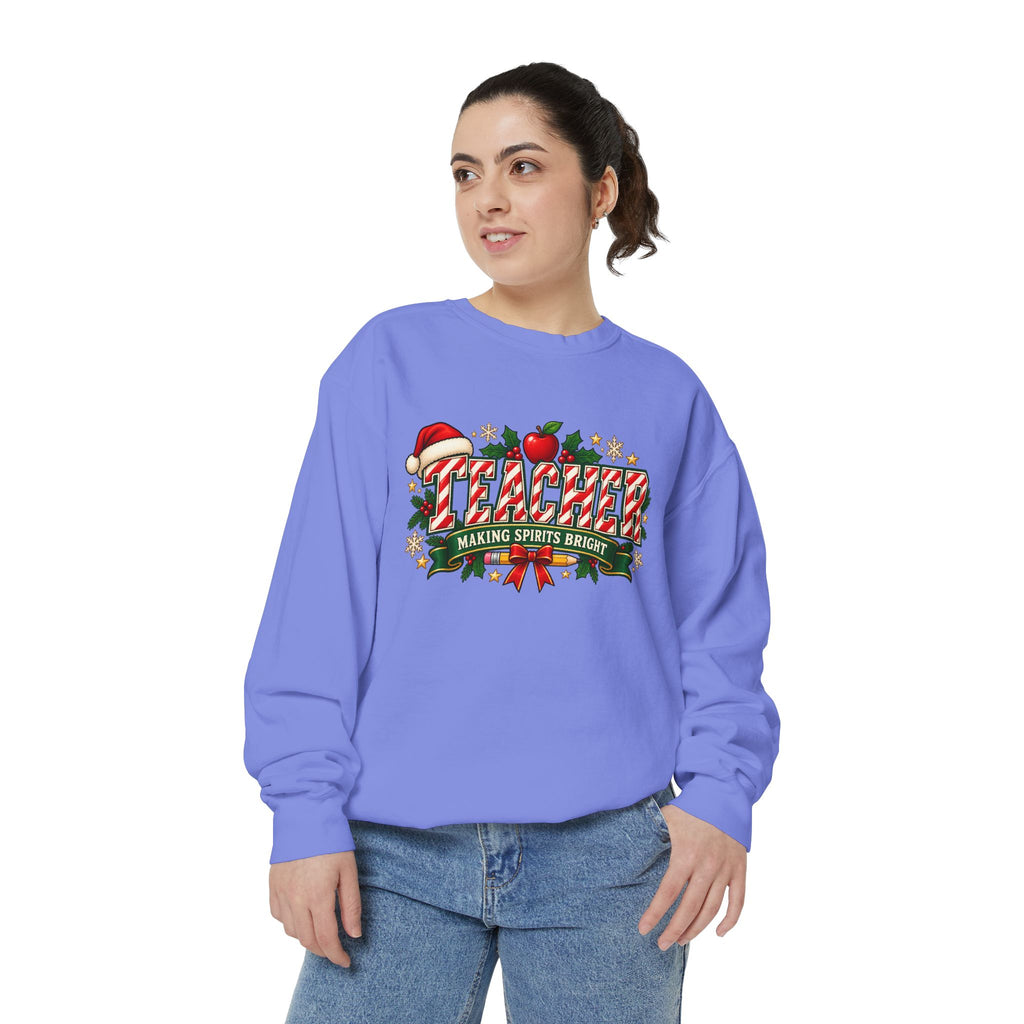 Teacher Making Spirits Bright Christmas Sweatshirt