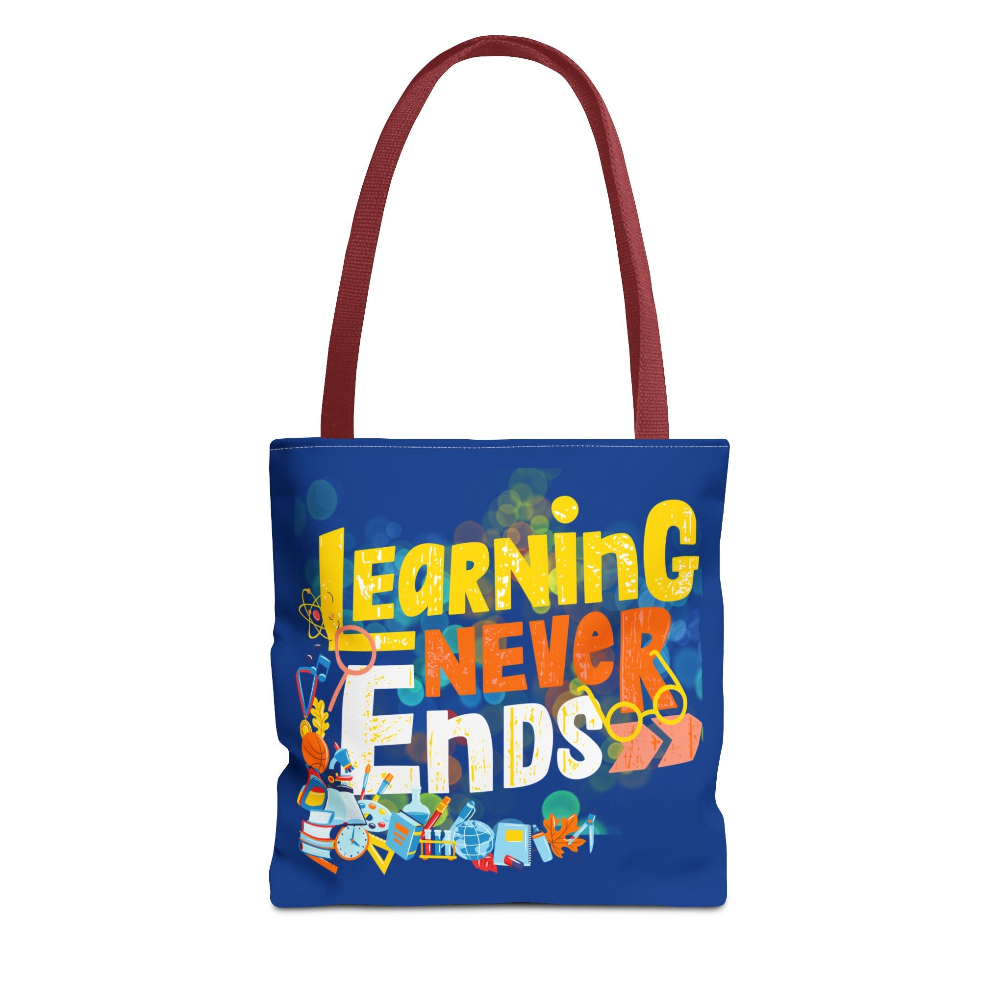 Learning Never Ends - Great Things Await Tote Bag (AOP)
