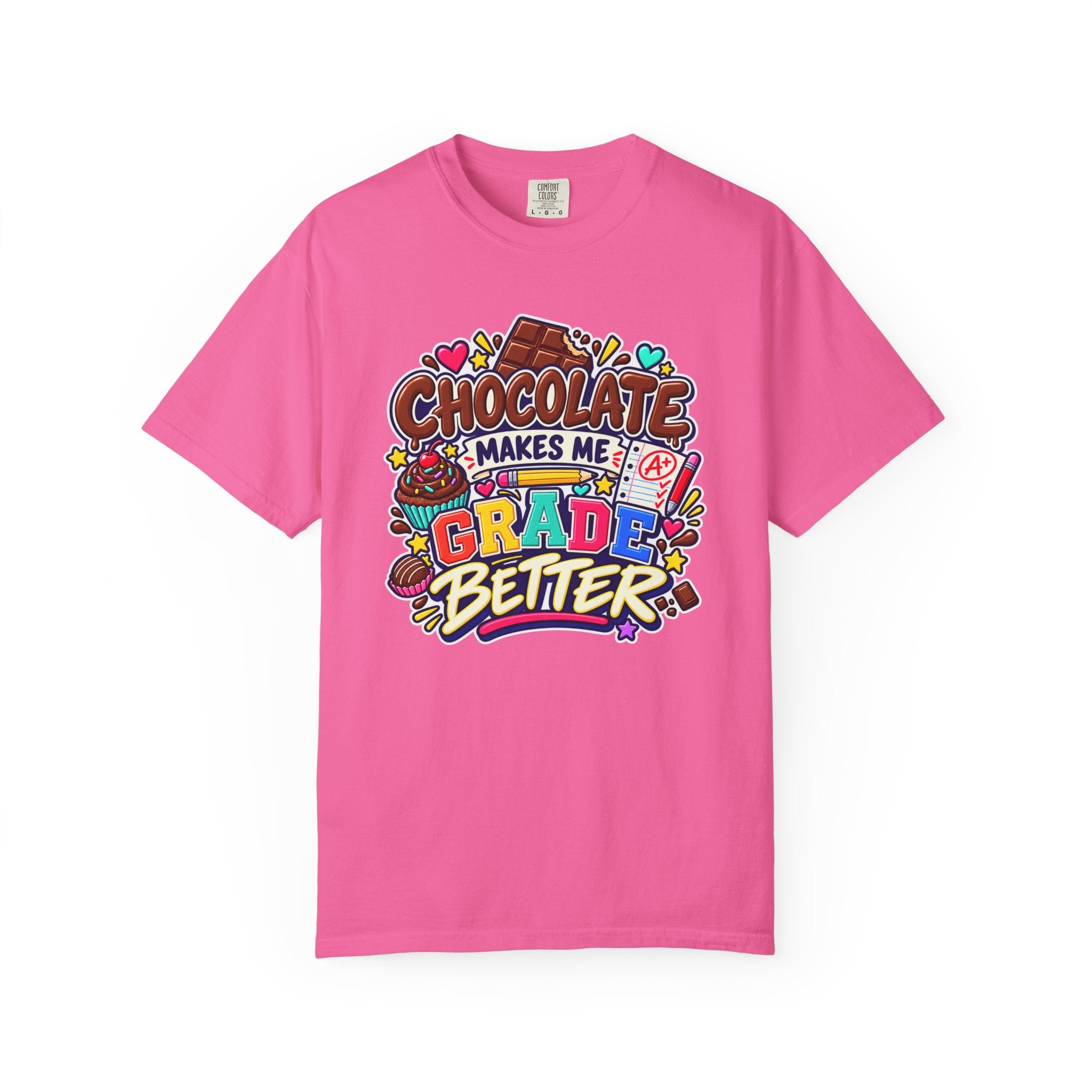 Chocolate Makes Me Grade Better Heavyweight Tee 🍫📚✏️