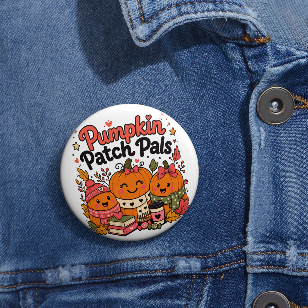 Pumpkin Patch Pals Fall Button Pin, Cute Pumpkin Halloween Badge