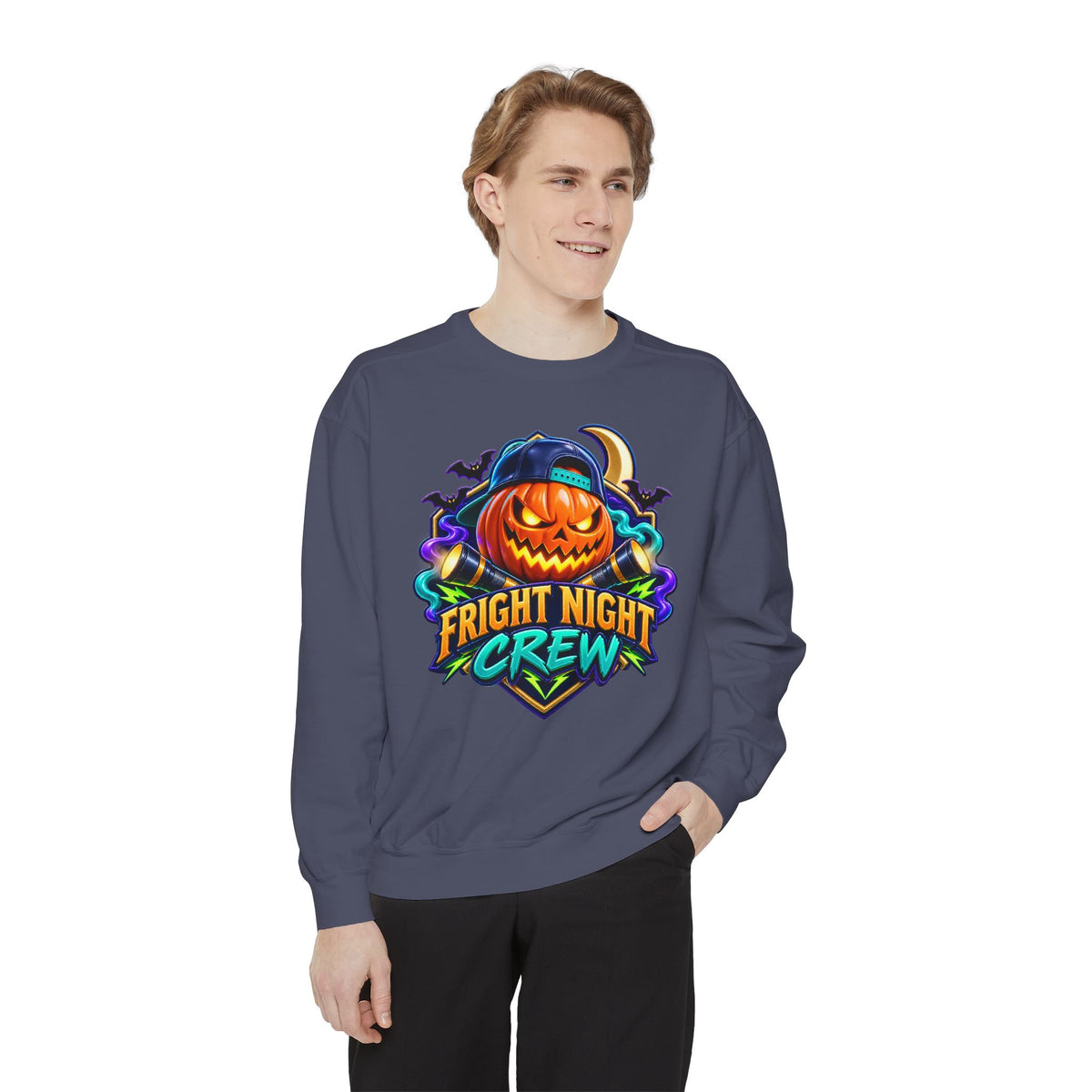 Fright Night Crew Halloween Sweatshirt 🎃 | Pumpkin Halloween Pullover