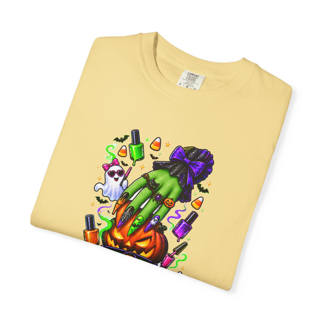 Nail Witch Halloween Tee – Adult Unisex Nail Tech & Beauty Salon Shirt