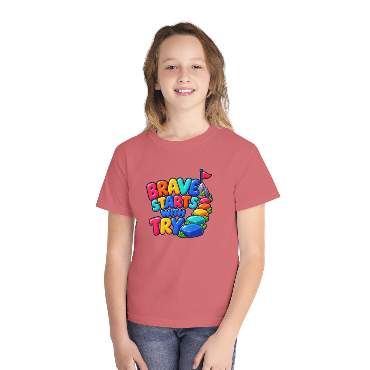 🏔️ Brave Starts With Try Youth Tee
