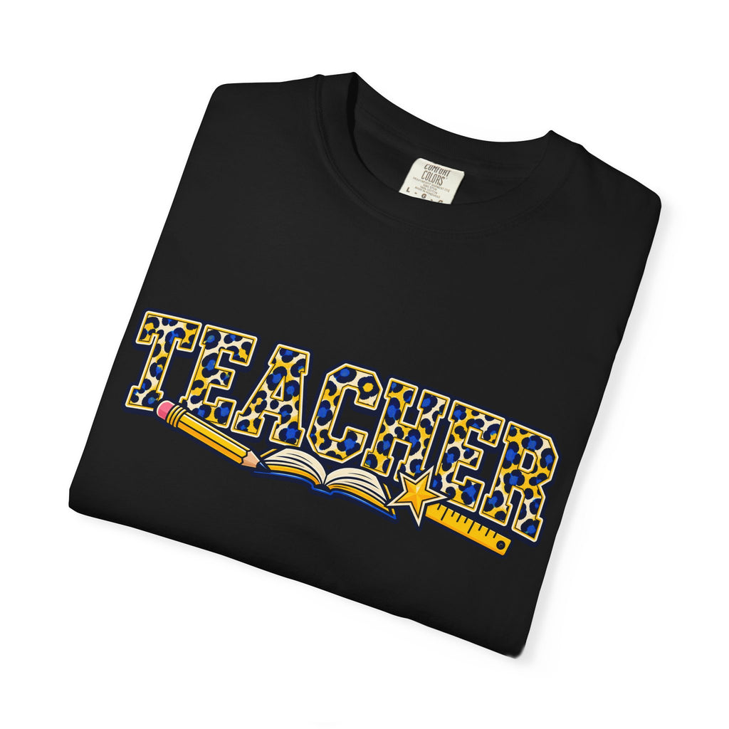 Leopard Print Teacher Comfort Colors® Heavyweight Tee 🍎✏️