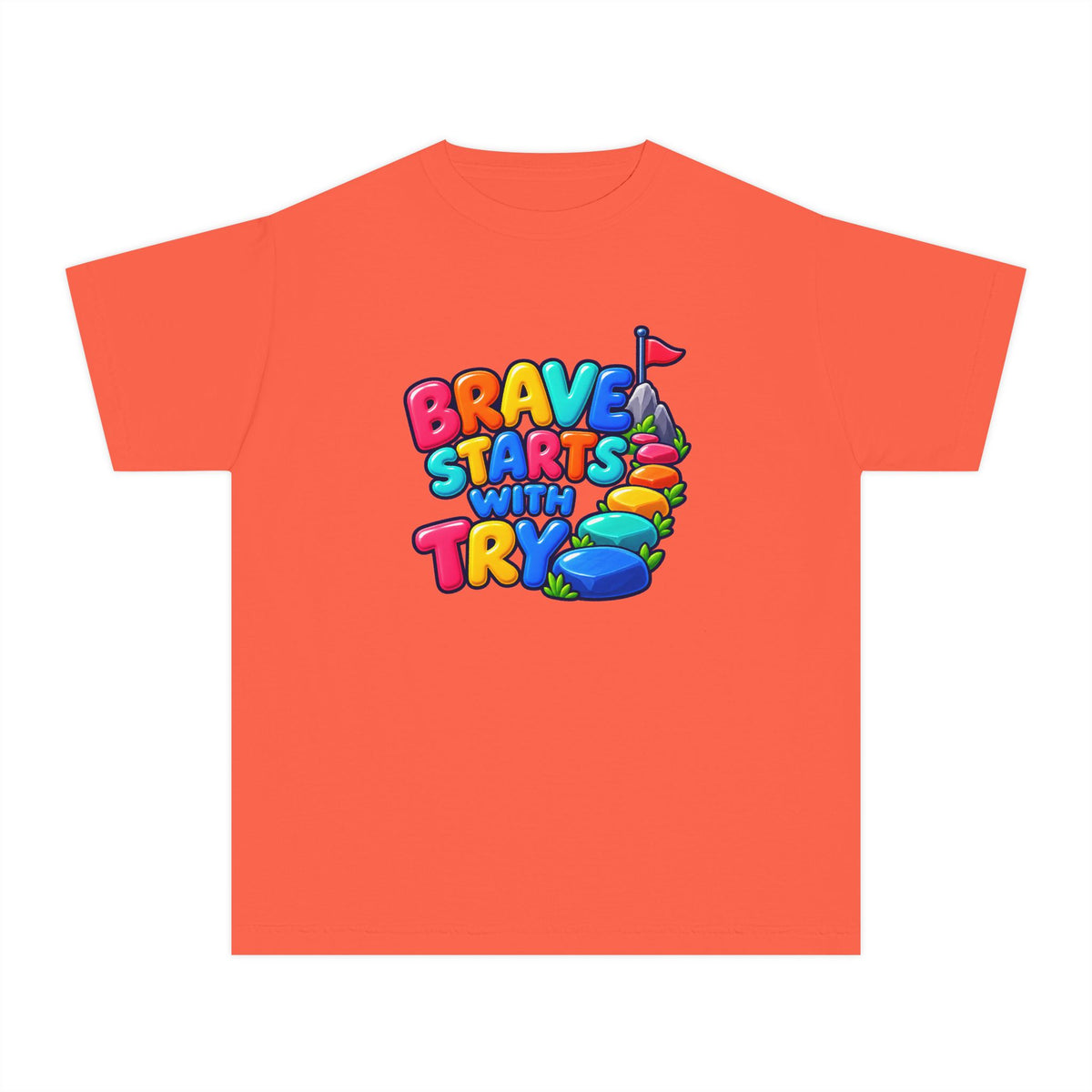 🏔️ Brave Starts With Try Youth Tee