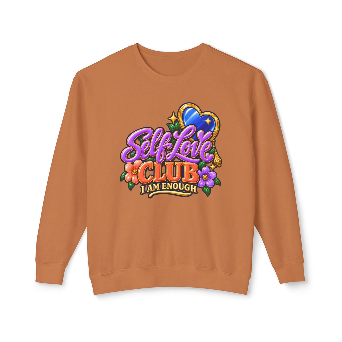 Self Love Club Sweatshirt — "I Am Enough" Graphic Crewneck 💙✨