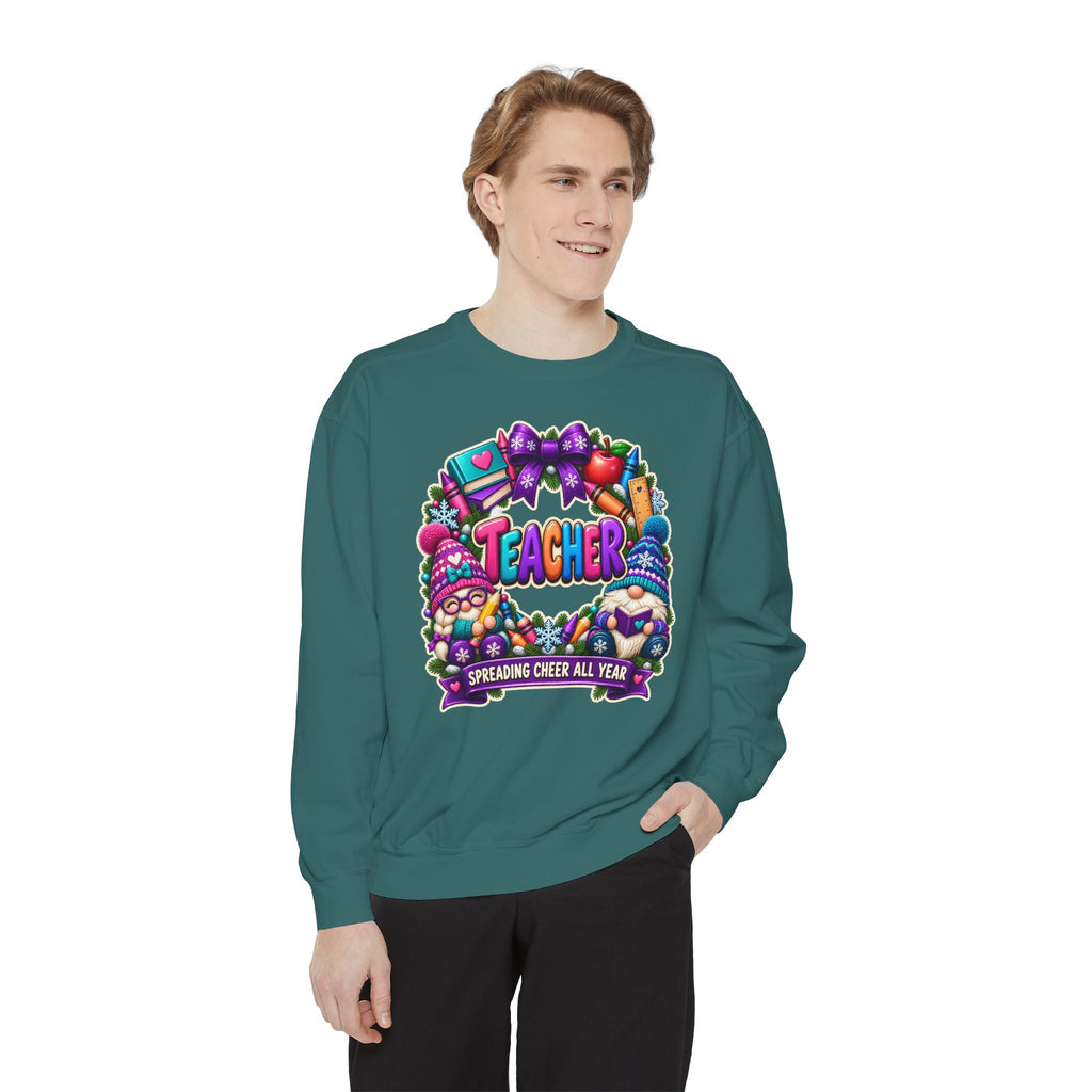Teacher Spreading Gnomes Cheer All Year Christmas Sweatshirt