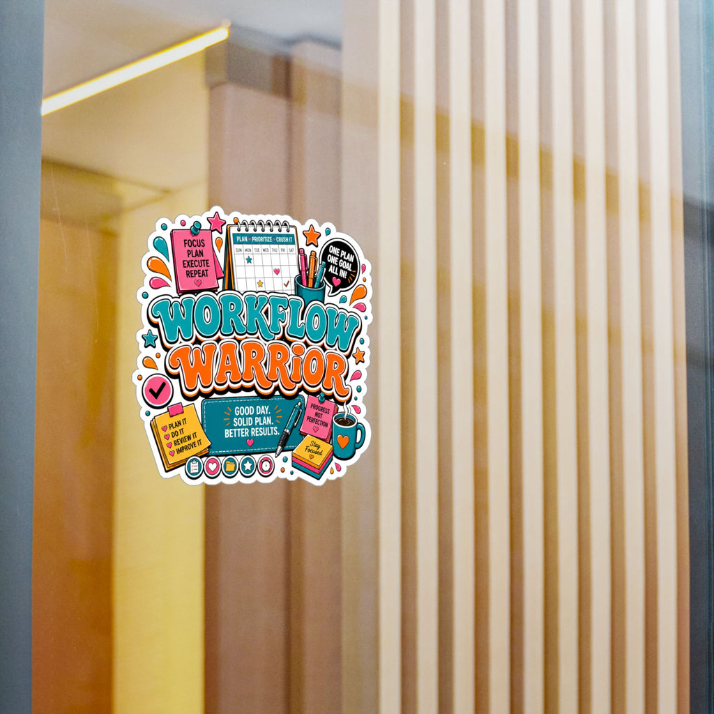 Workflow Warrior Vinyl Sticker – Productivity Planner Decor (Kiss-Cut)
