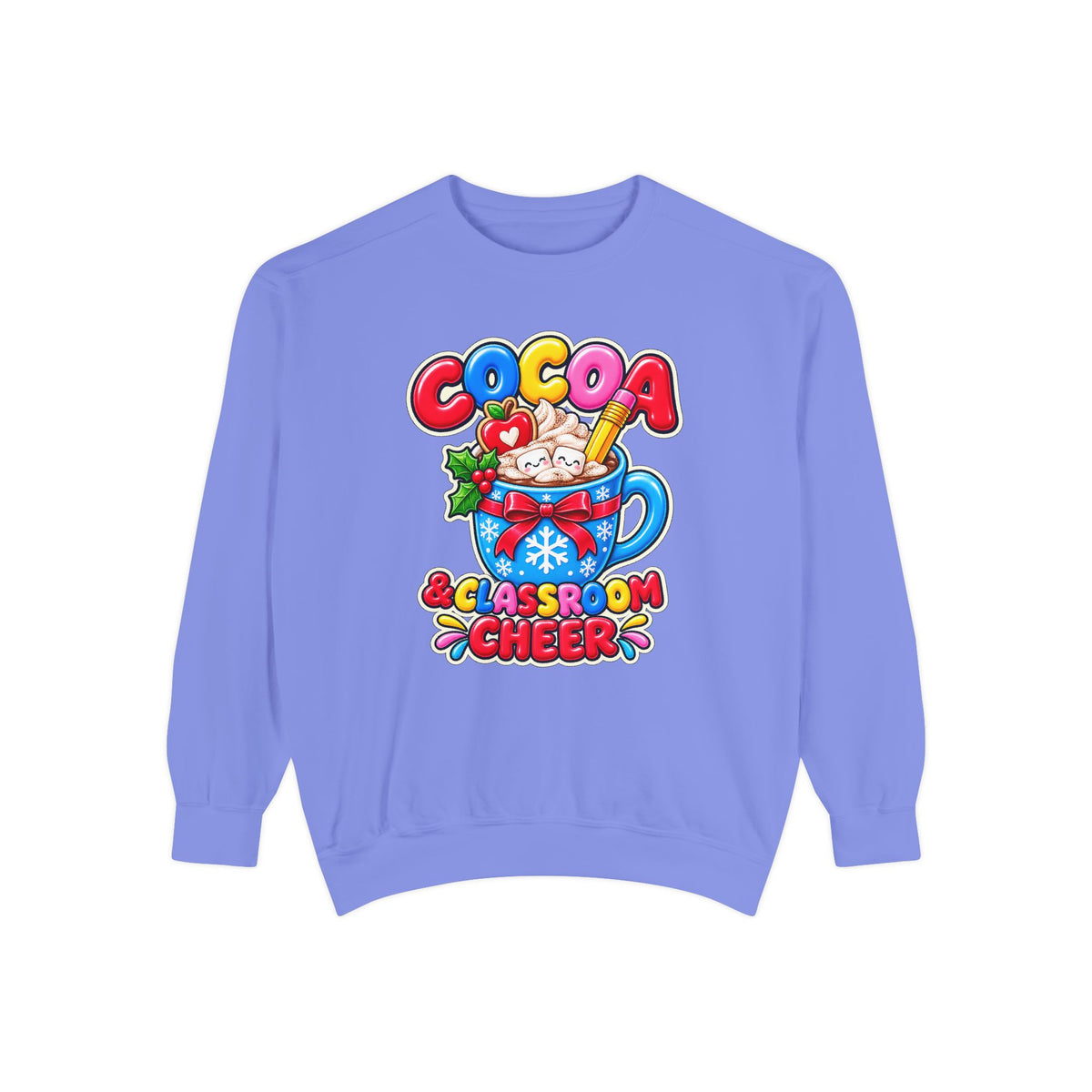 Cocoa and Classroom Cheer Christmas Sweatshirt ☕🍎❄️