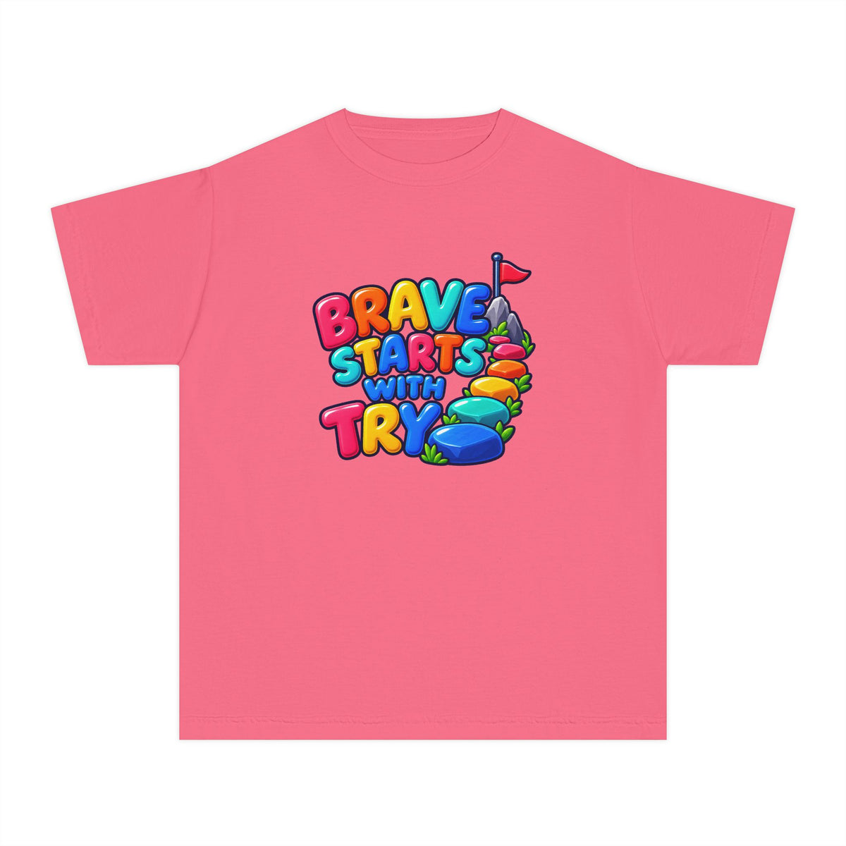 🏔️ Brave Starts With Try Youth Tee