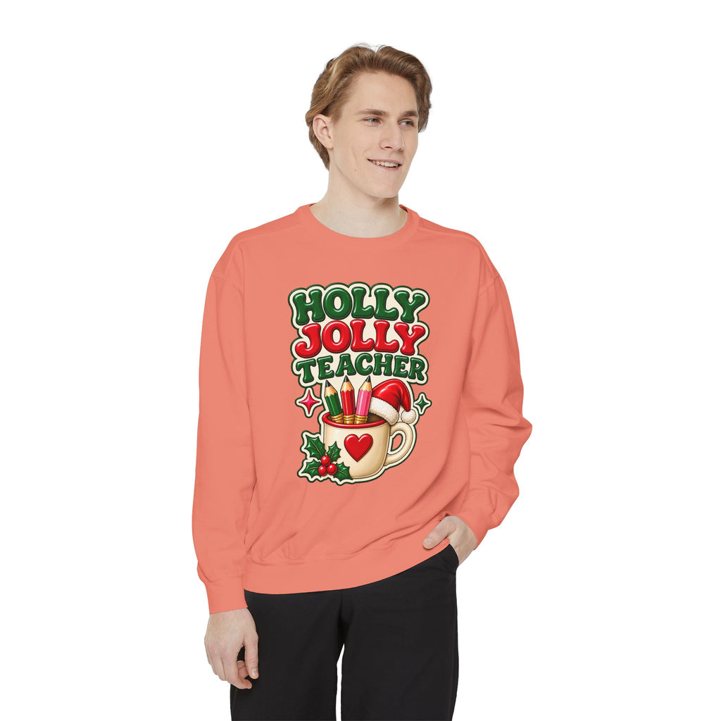 Holly Jolly Teacher Sweatshirt – Christmas Mug Holiday Teacher Gift