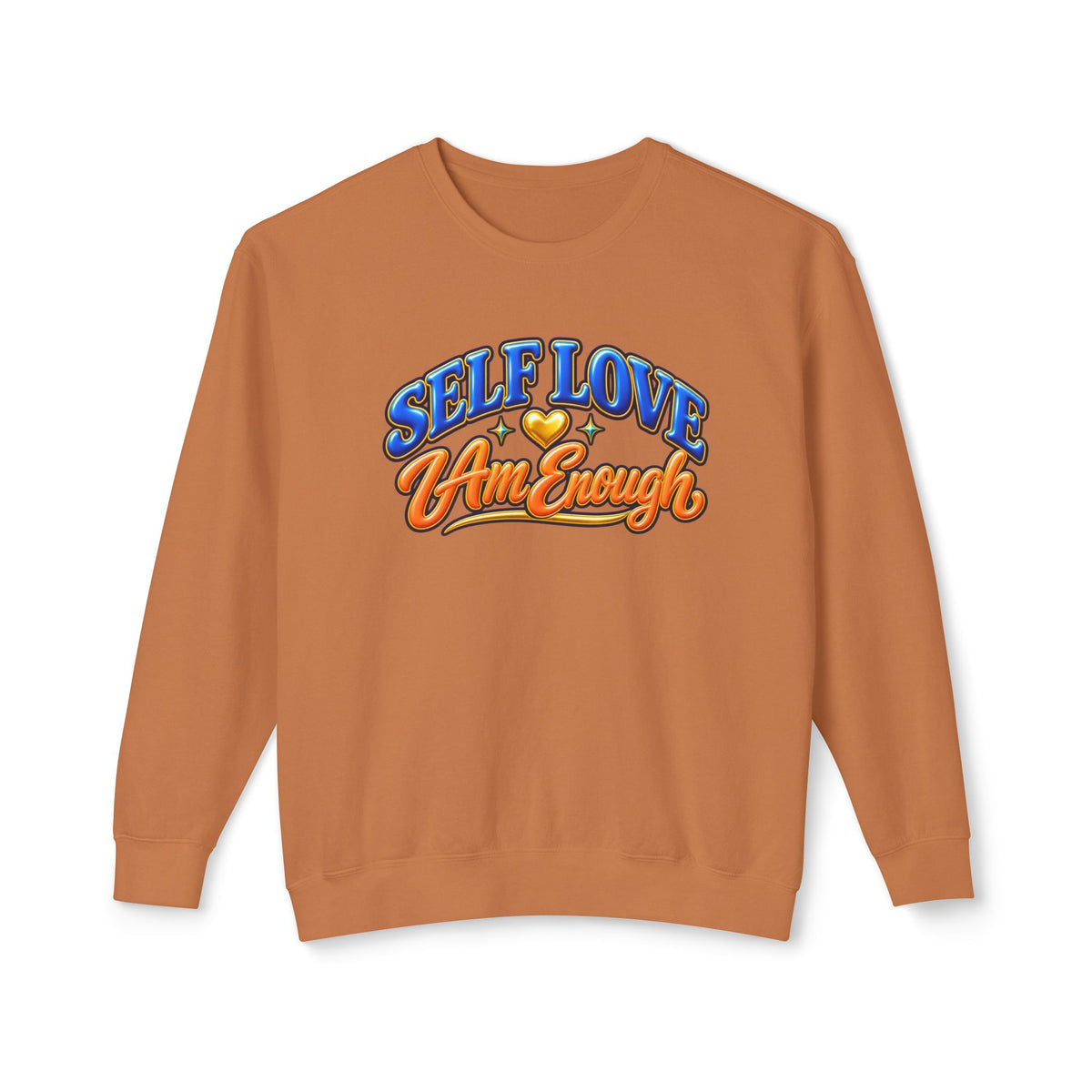 Self Love "I Am Enough" Crewneck Sweatshirt — Retro Positive Message Pullover
