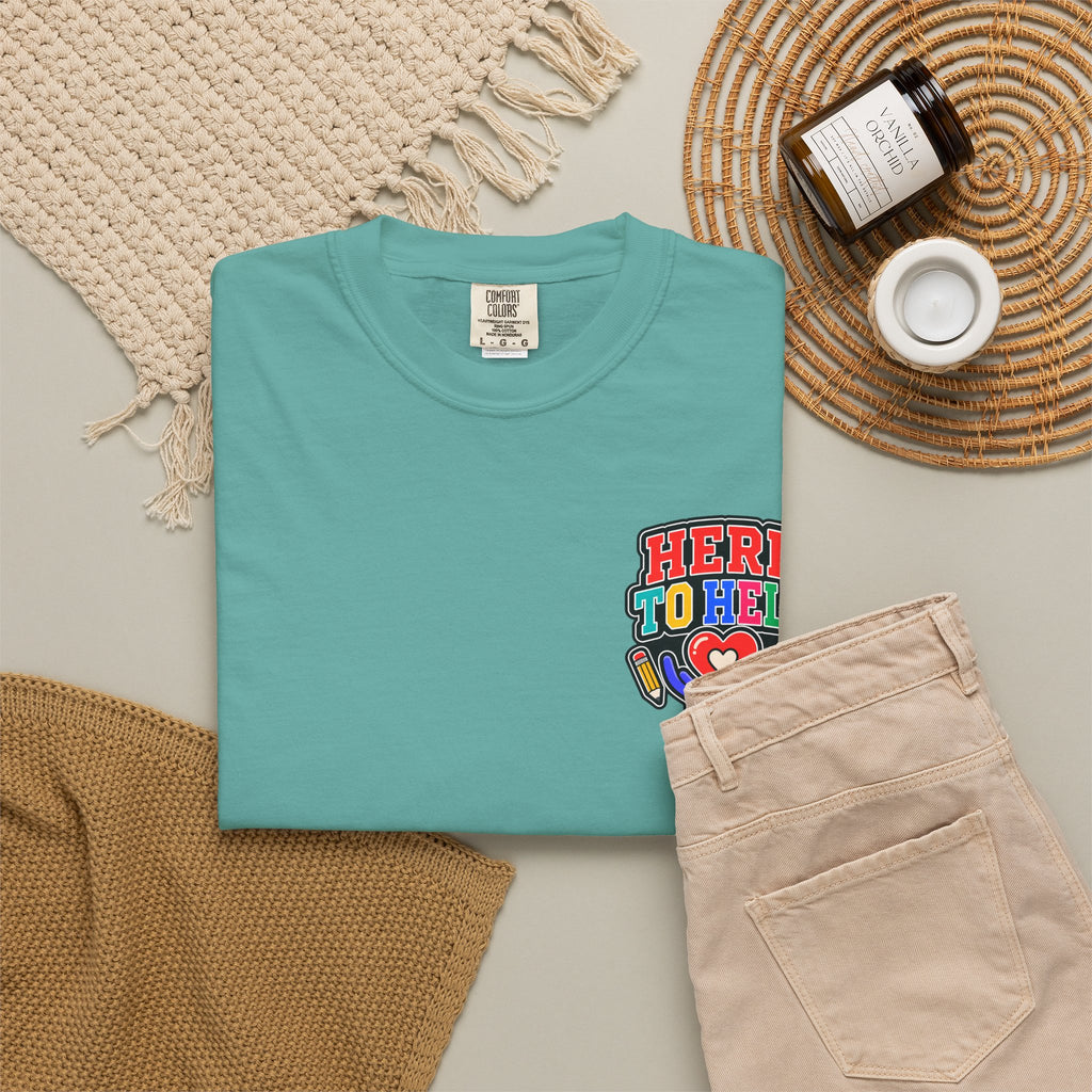 Here to Help School Support Staff Comfort Colors® Tee 🍎✏️