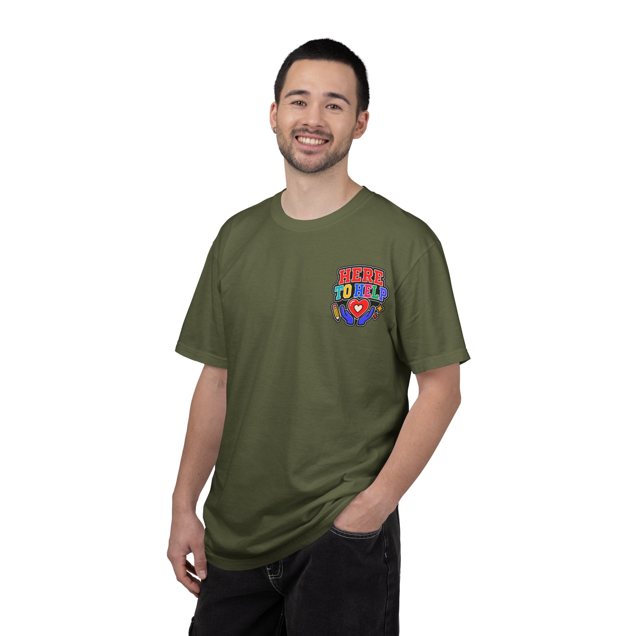 Here to Help School Support Staff Comfort Colors® Tee 🍎✏️