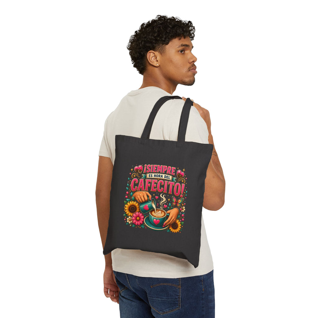 Siempre Es Hora Del Cafecito - Colorful Floral Coffee Tote