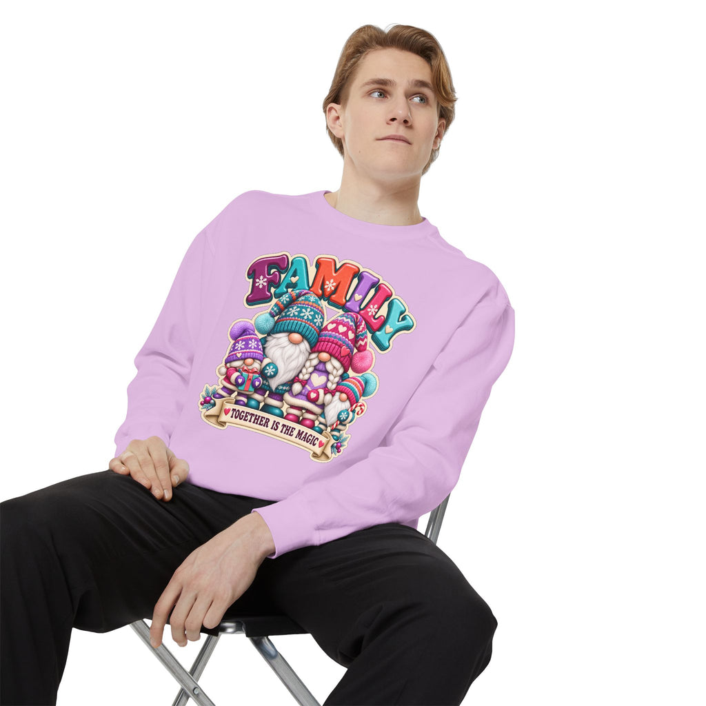 Family Gnomes "Together Is The Magic" Cozy Christmas Sweatshirt