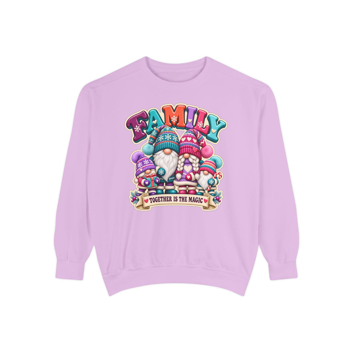 Family Gnomes "Together Is The Magic" Cozy Christmas Sweatshirt