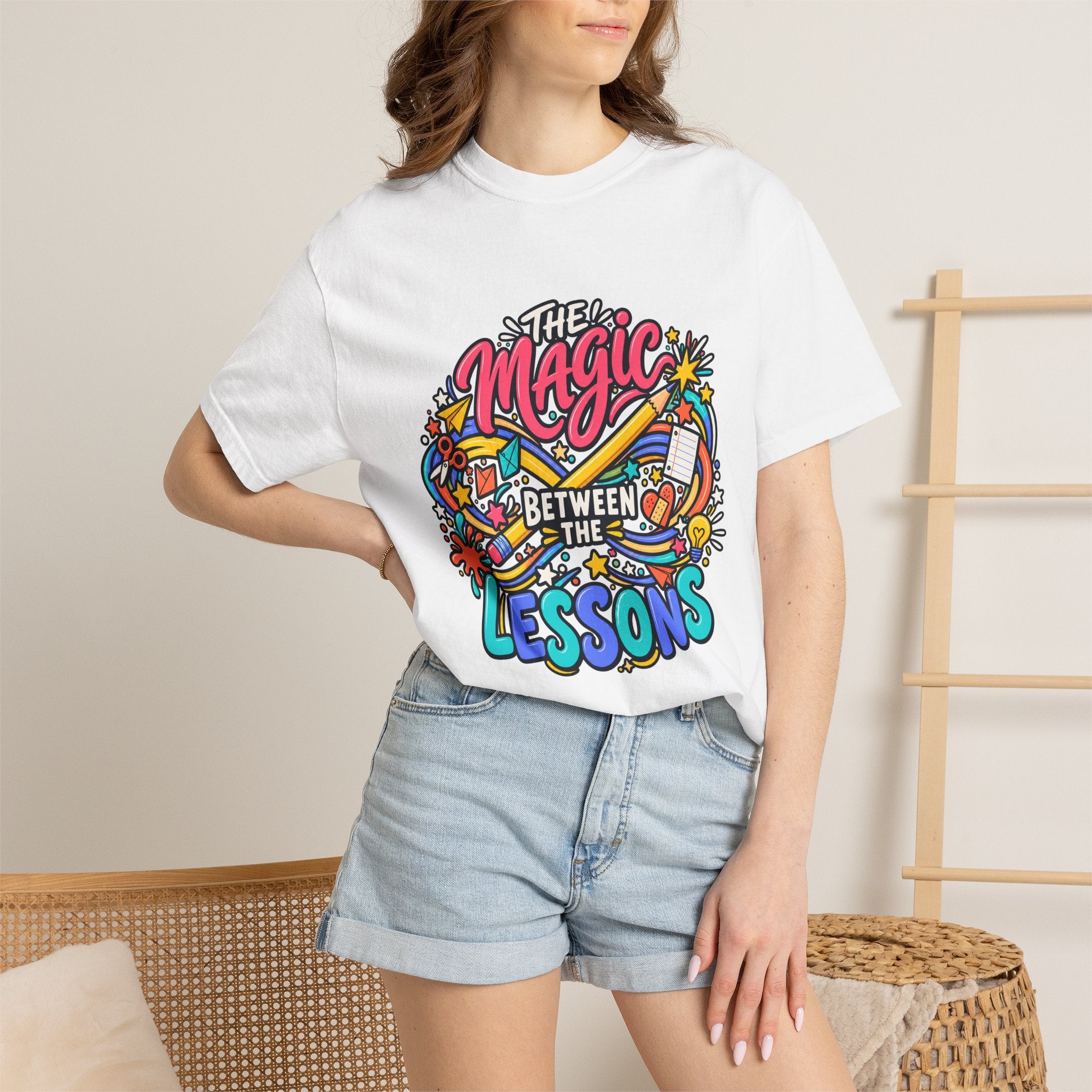 The Magic Between the Lessons Teacher Comfort Colors® Tee ✏️✨
