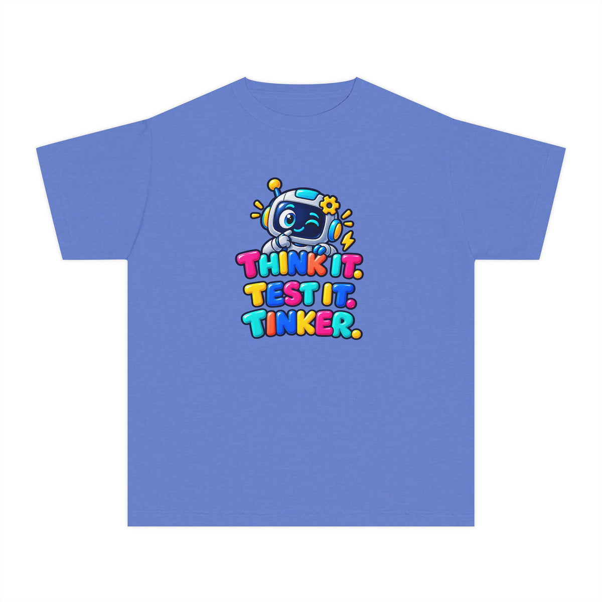 🤖 Think It. Test It. Tinker." Robot STEM Graphic Kids Tee