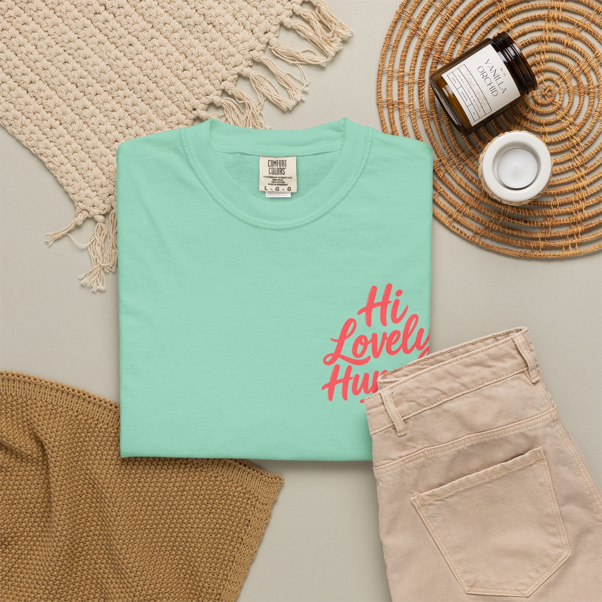 Hi Lovely Human Navy Garment-Dyed Comfort Colors® T-Shirt