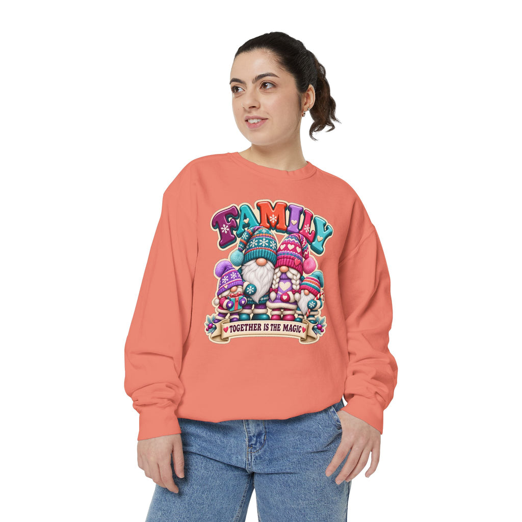 Family Gnomes "Together Is The Magic" Cozy Christmas Sweatshirt