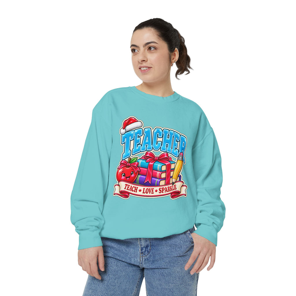 Teach • Love • Sparkle Christmas Teacher Sweatshirt