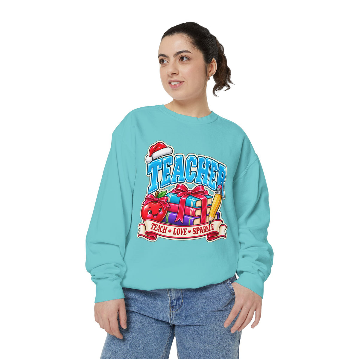 Teach • Love • Sparkle Christmas Teacher Sweatshirt