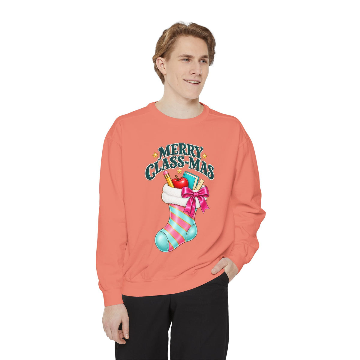 Merry Class-mas Sweatshirt — Christmas Teacher Holiday Stocking Crewneck
