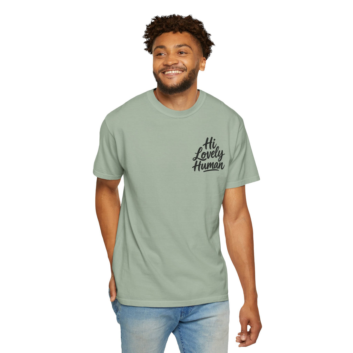 Hi Lovely Human T-Shirt – Positive Message Front & Back Adult Tee