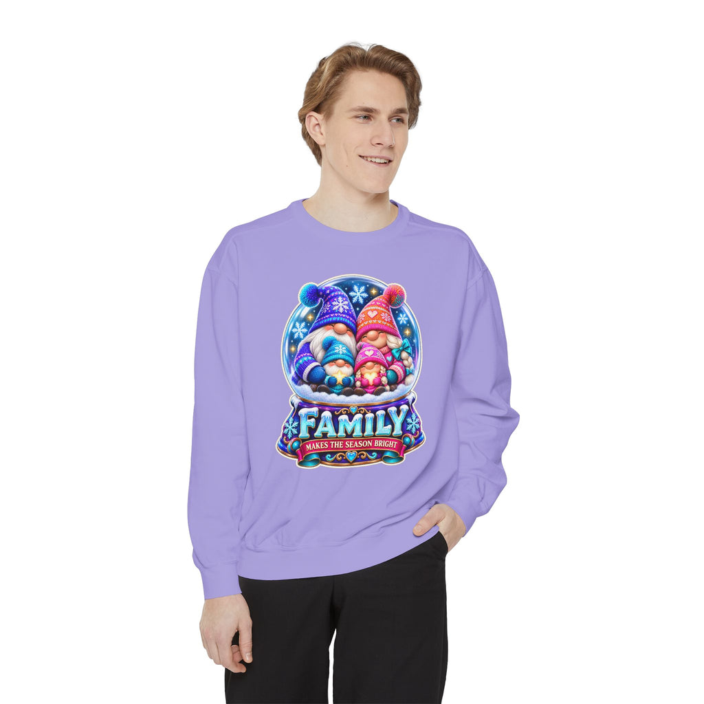 Family Gnome Christmas Sweatshirt "Family Makes the Season Bright"
