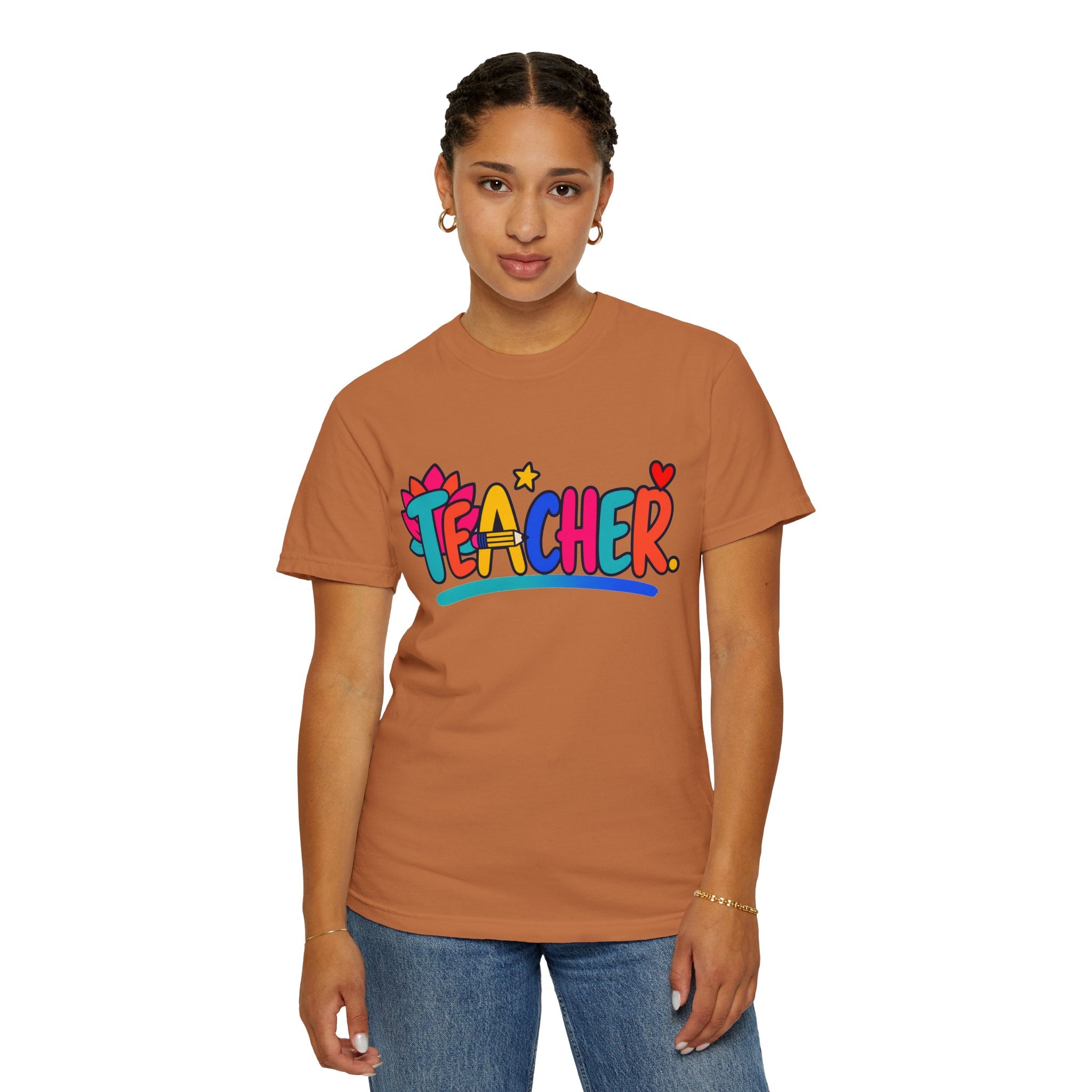 Colorful Teacher Comfort Colors® Heavyweight Tee 🍎✏️