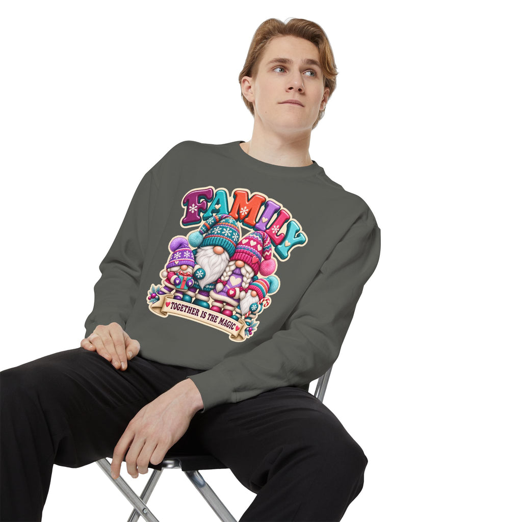 Family Gnomes "Together Is The Magic" Cozy Christmas Sweatshirt