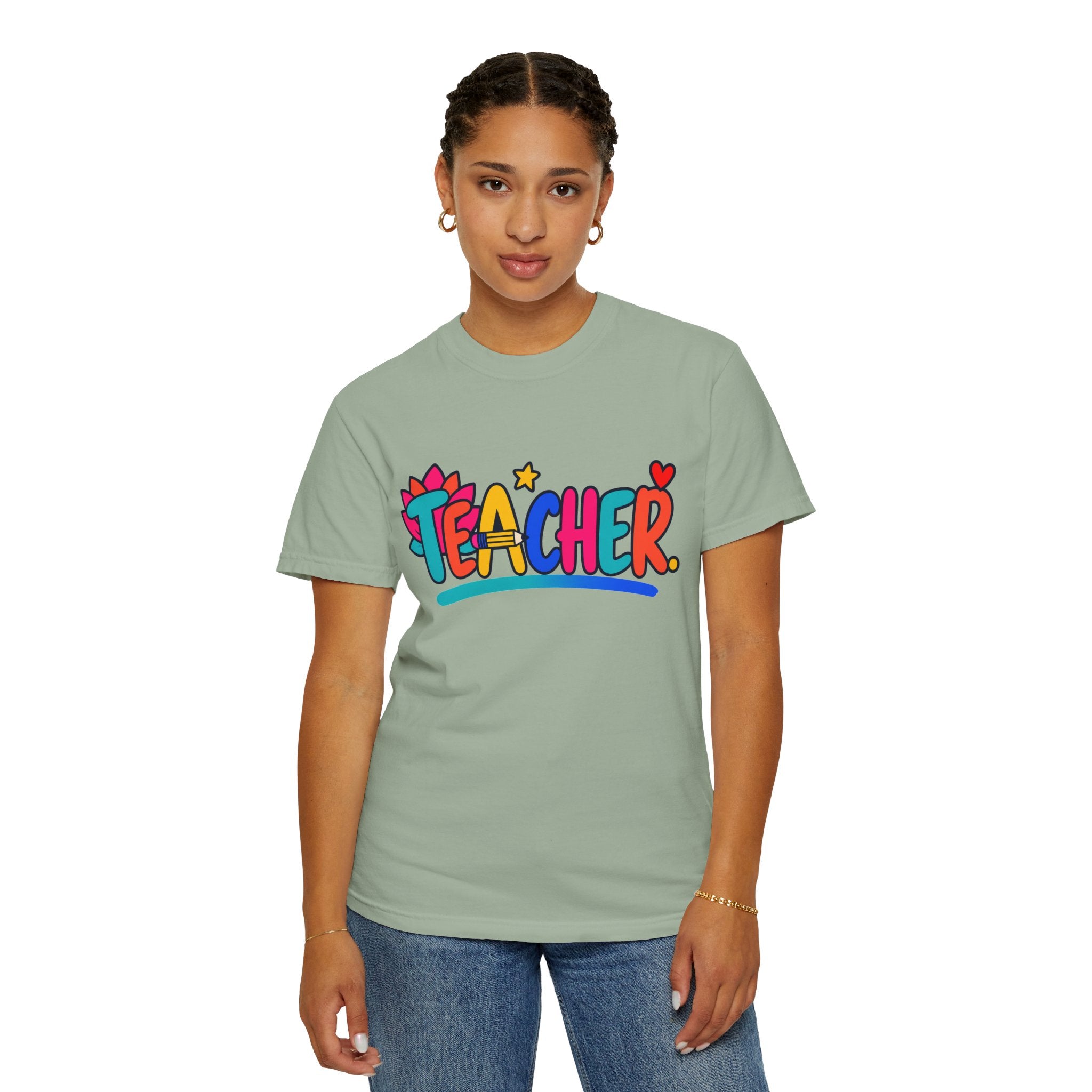 Colorful Teacher Comfort Colors® Heavyweight Tee 🍎✏️